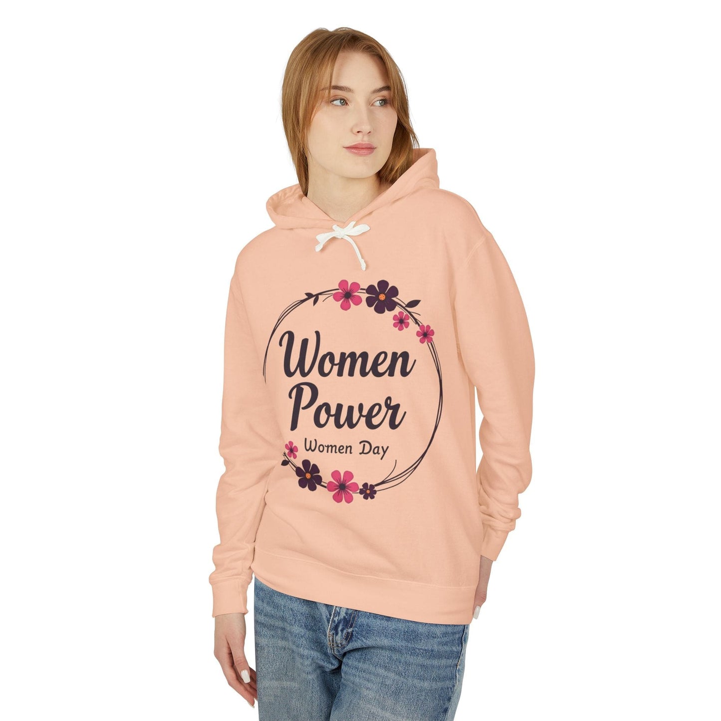 Women Power Lightweight Hoodie - Celebrate International Women's Day