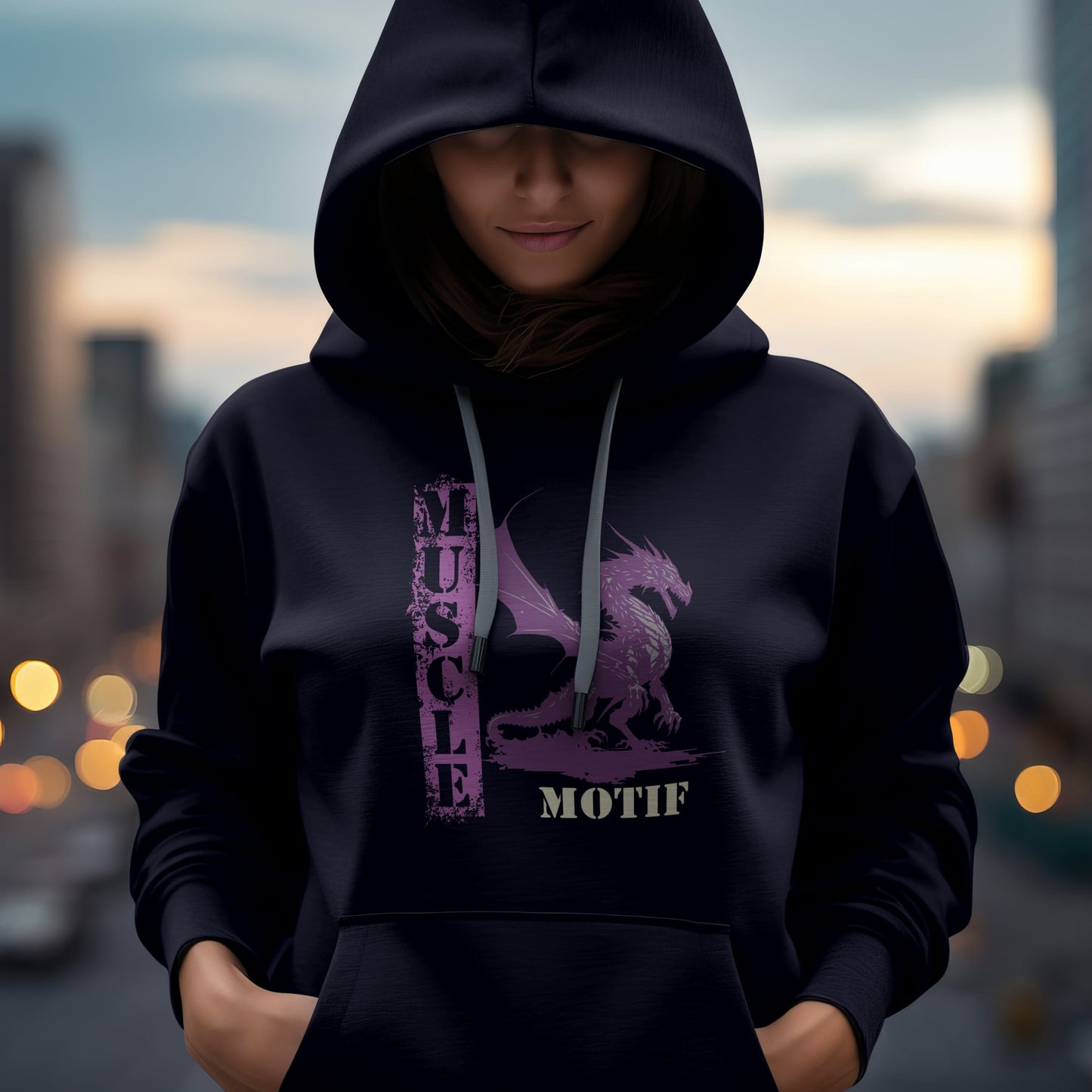 Muscle Motif Unisex Lightweight Hooded Sweatshirt - Perfect for Gym Lovers