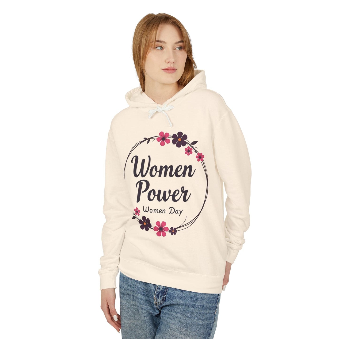 Women Power Lightweight Hoodie - Celebrate International Women's Day